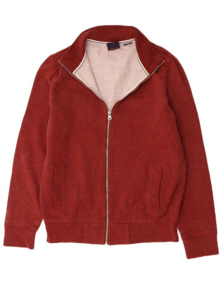 Męska kurtka dresowa Superdry, średnia czerwona, bawełniana