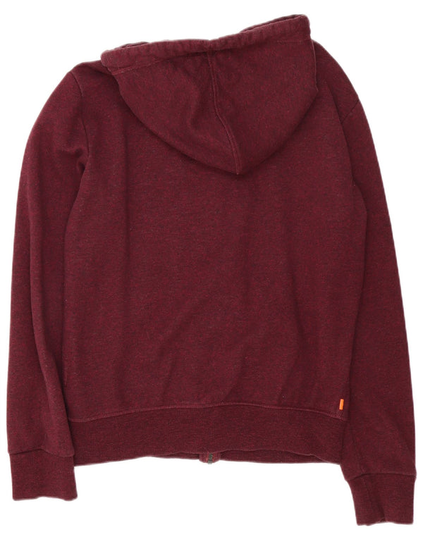 Męski sweter z kapturem i zamkiem Superdry, mały, bordowy, z bawełny w plamki
