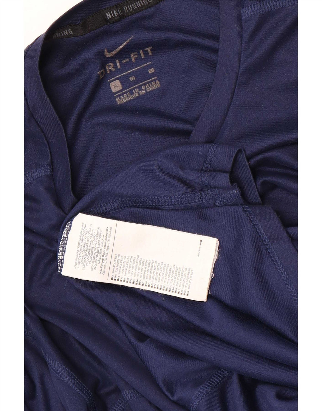 Męska koszulka Nike Dri Fit z długim rękawem XL, granatowa, poliestrowa