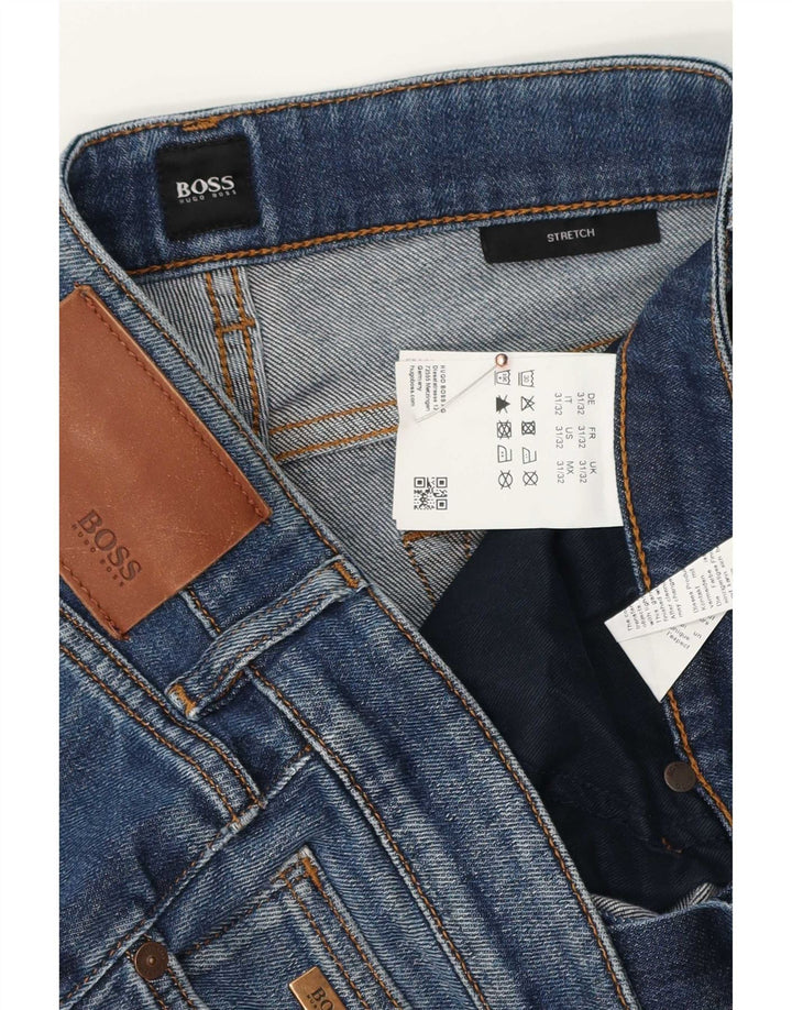 Męskie jeansy slim Hugo Boss W31 L32 Niebieskie bawełniane