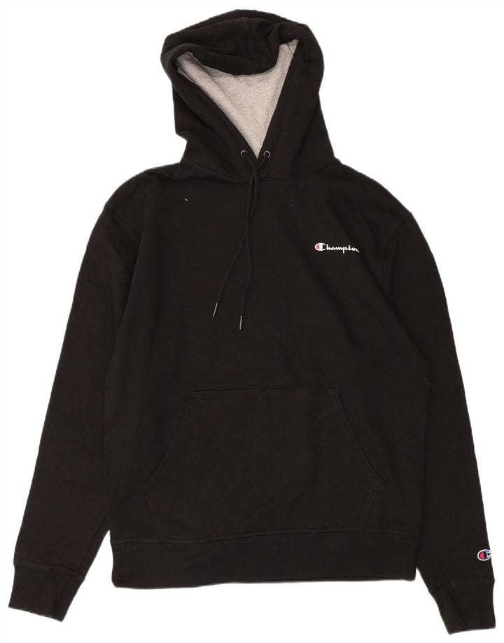 CHAMPION Mens Hoodie Jumper Medium Black Cotton