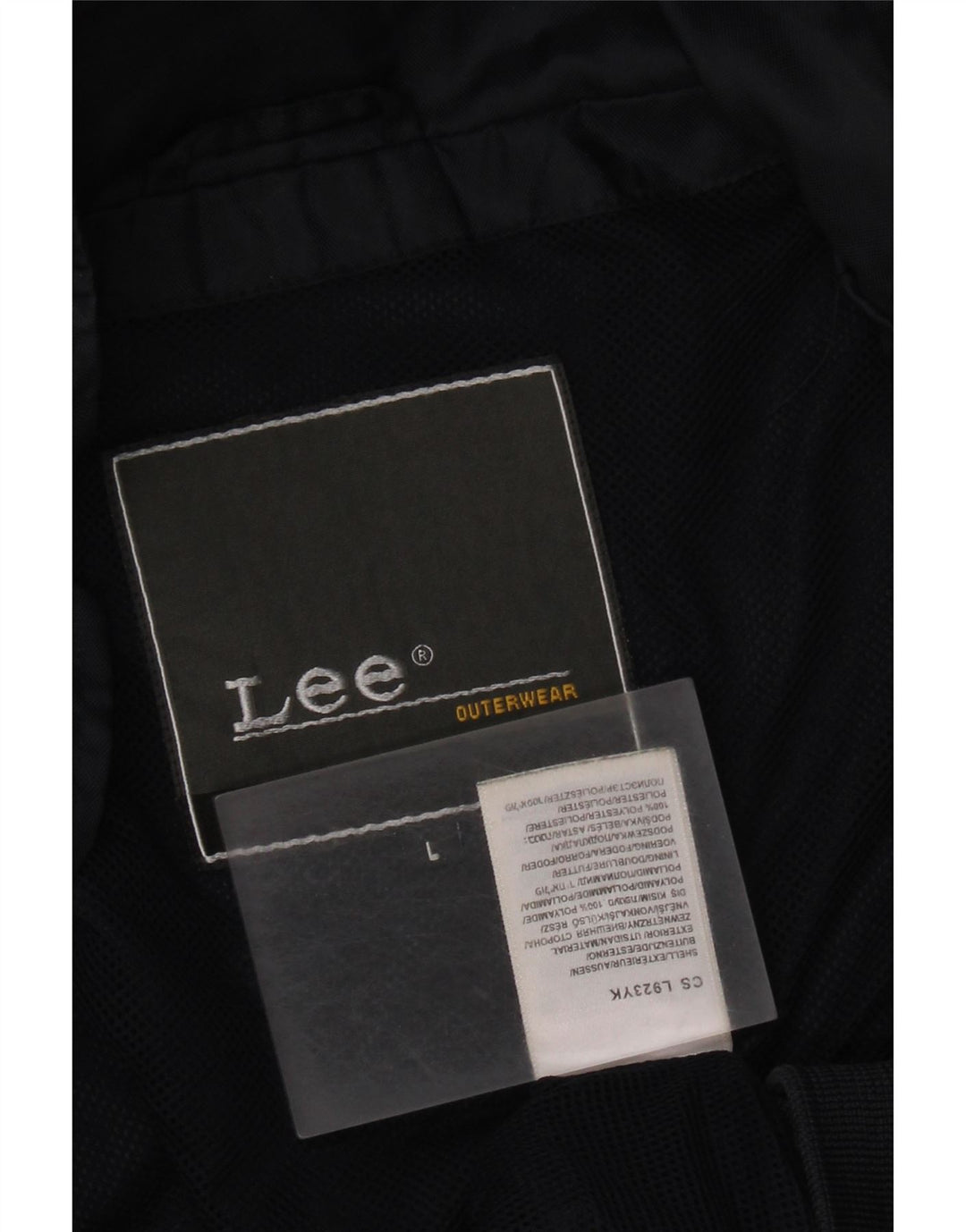 Męska kurtka bomberka LEE UK 40, duża granatowa, poliamidowa
