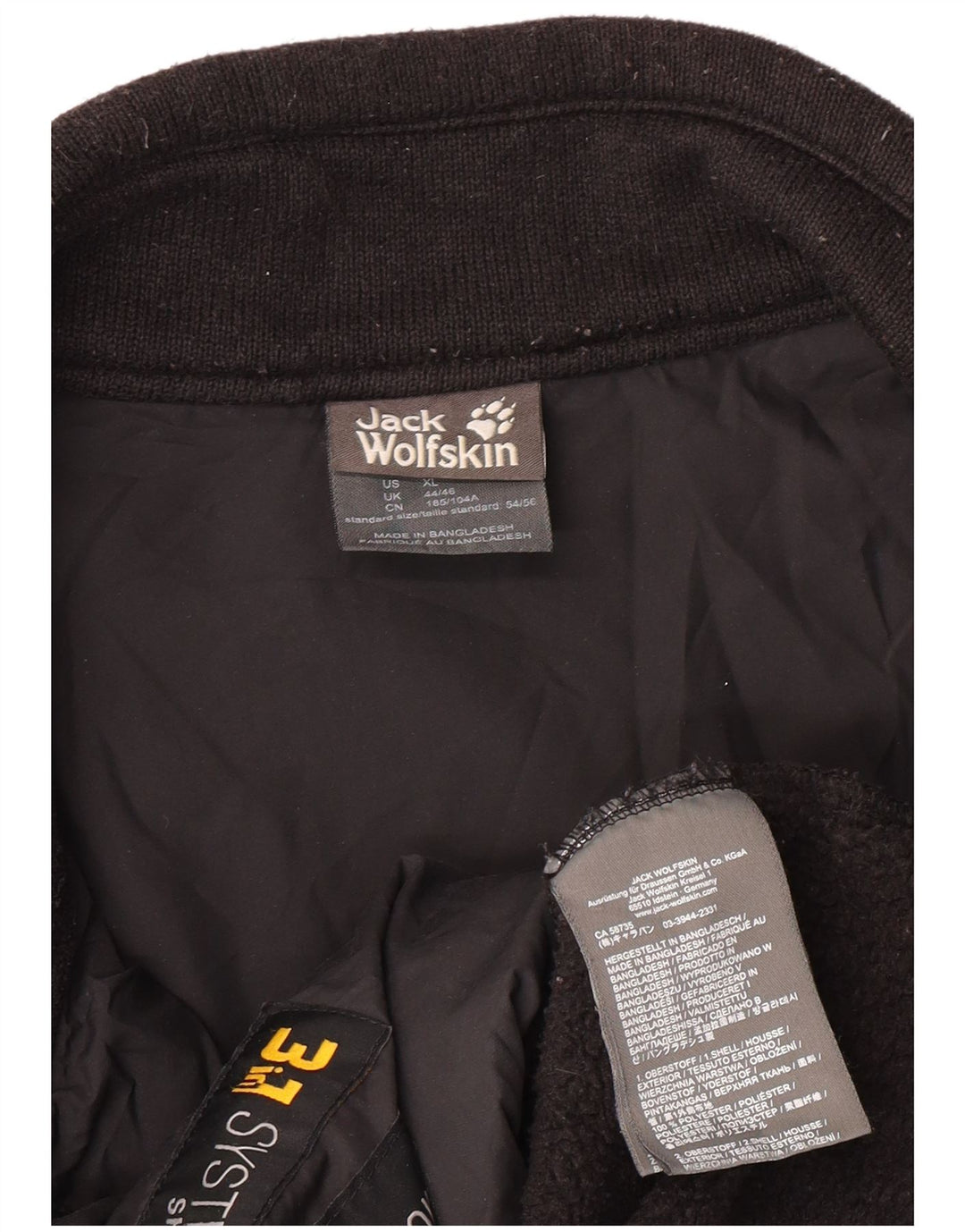 Męska kurtka polarowa JACK WOLFSKIN UK 44/46 XL, czarny poliester