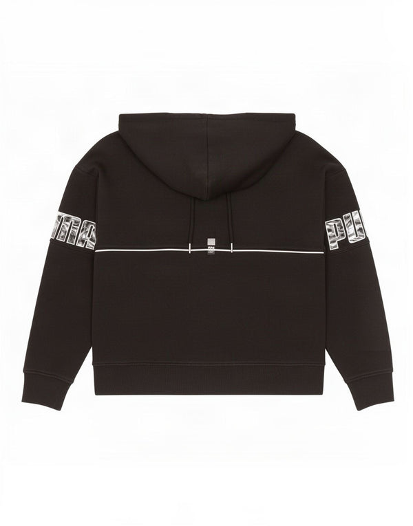 Damski sweter z kapturem Puma z grafiką UK 16, duży, czarny, bawełniany