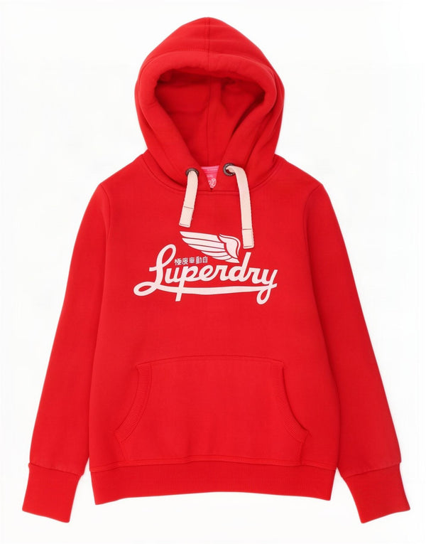Damski sweter z kapturem Superdry Graphic UK 18 XL, czerwony, bawełniany