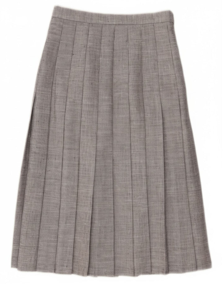 Damska plisowana spódnica Midi w stylu vintage W26 Mały szary poliester