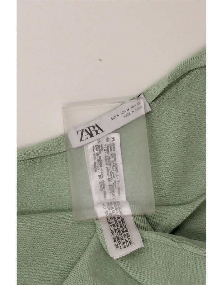 Damska sukienka bez ramiączek Zara UK 12 Średnia zielona wiskoza