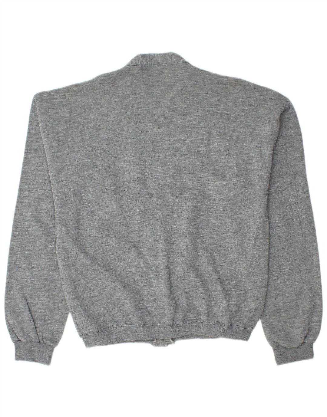 Męski sweter rozpinany VINTAGE, duży, szary, bawełniany