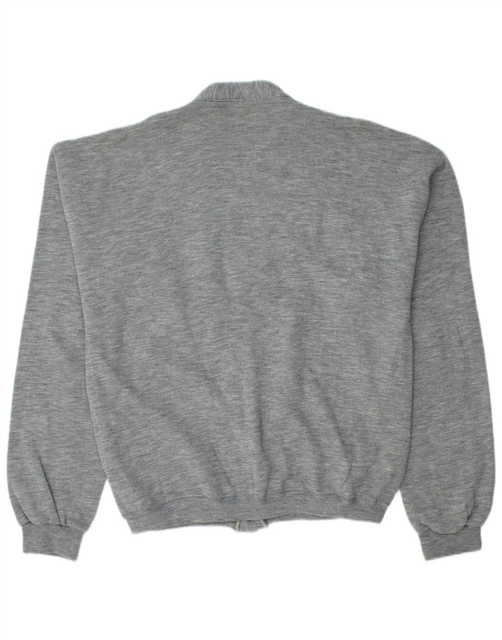 Męski sweter rozpinany VINTAGE, duży, szary, bawełniany