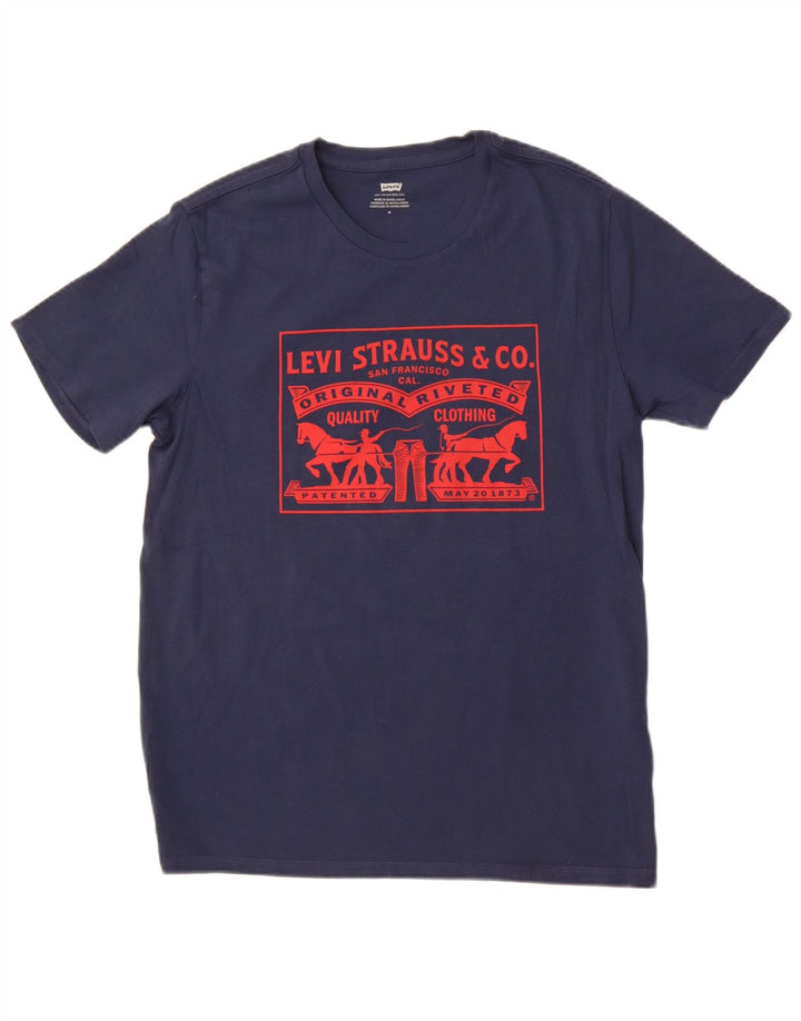 Męski T-shirt z grafiką Levi's, średni, granatowy, bawełniany