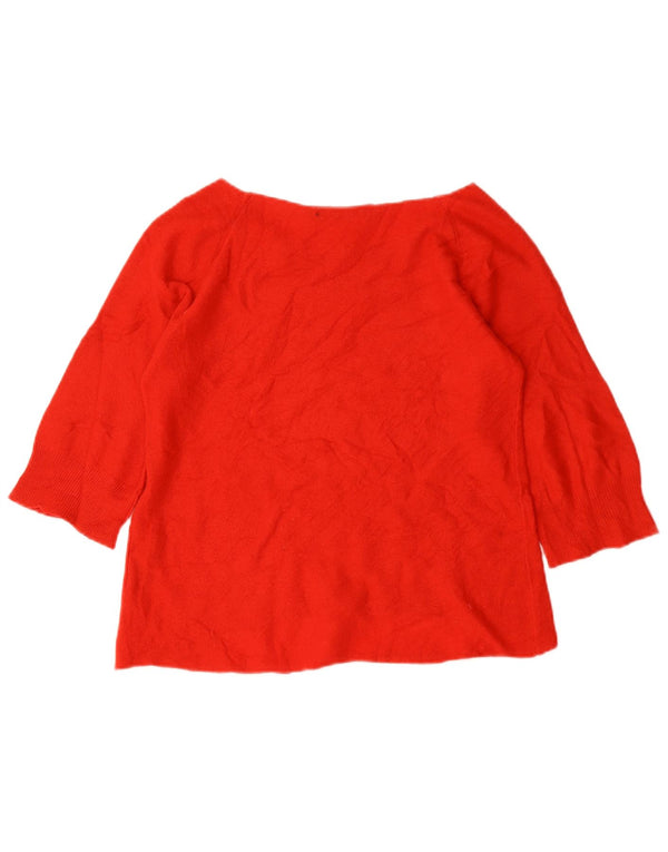 Damski sweter Ralph Lauren z rękawem 3/4 i dekoltem w łódkę UK 10 Small Red