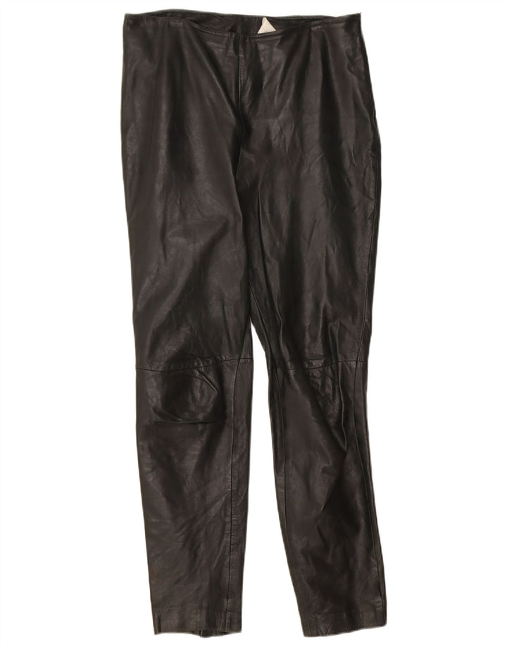Damskie spodnie skórzane Mango EU 36 Small W24 L27 Czarna skóra