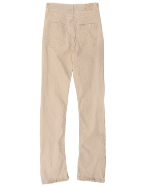 Damskie proste dżinsy Zara EU 36 XS W26 L32 Beżowe