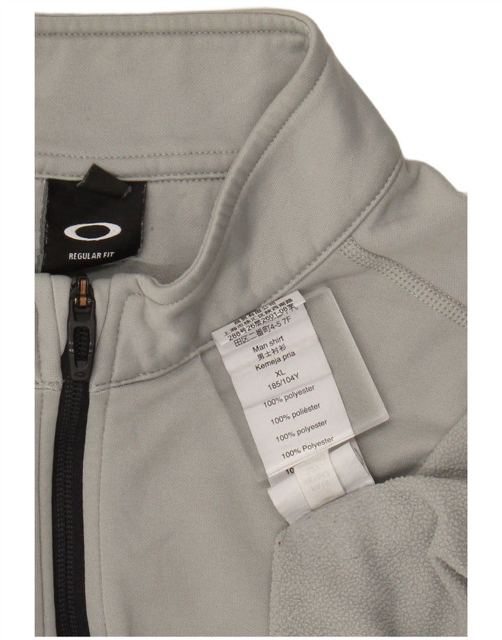 Męski dres Oakley o regularnym kroju i zapinanym na zamek top XL, szary poliester