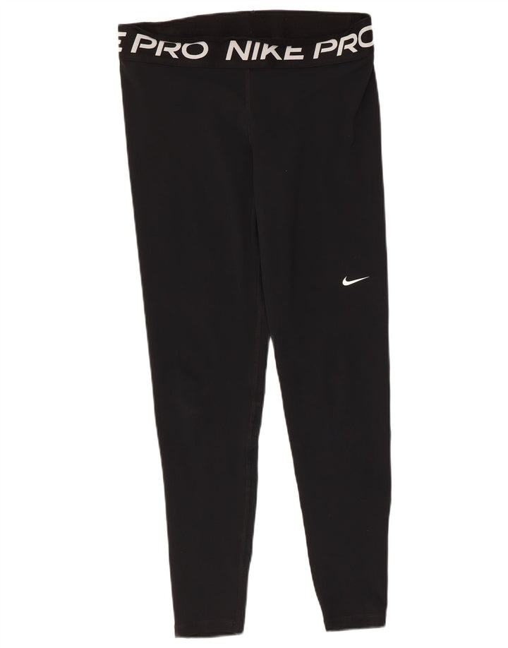 Damskie legginsy Nike Dri Fit Graphic, duże, czarne, poliestrowe