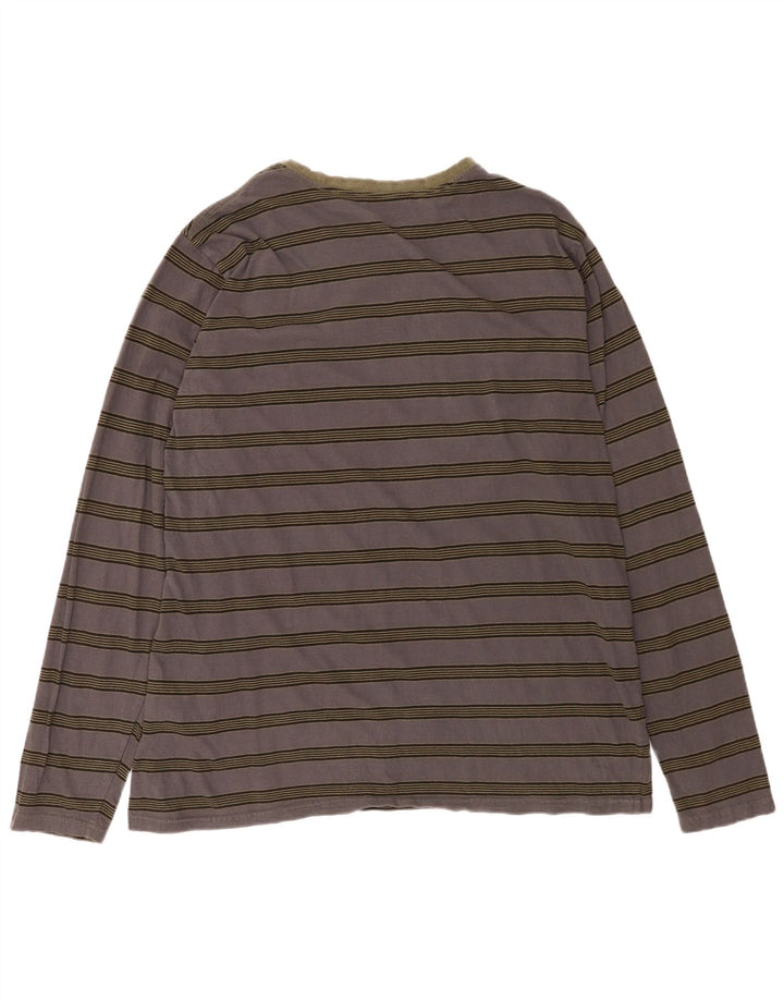 Męski top Volcom z długim rękawem 2XL, szary, bawełniany w paski