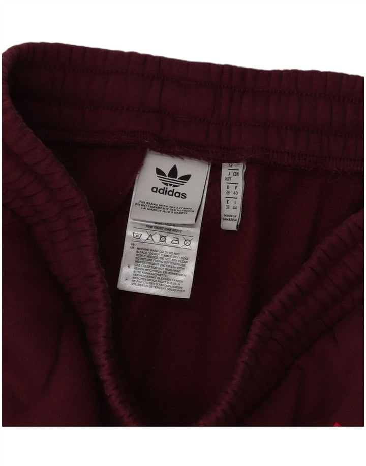 Damskie spodnie dresowe ADIDAS z grafiką Joggers UK 12 Medium Burgund