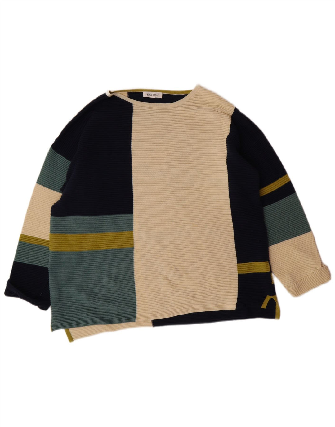 WHITE STUFF Damski sweter z dekoltem w łódkę, UK 18 XL, wielokolorowy