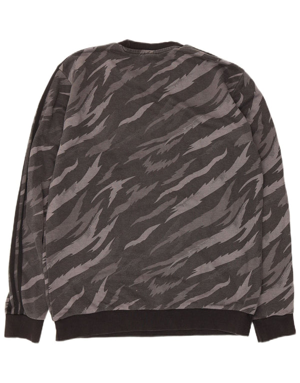 Bluza męska Adidas, średnio szara, bawełniana z nadrukiem zwierzęcym