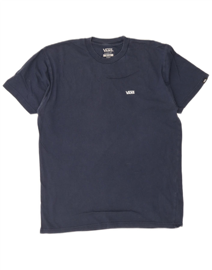 T-shirt męski Vans o klasycznym kroju, średni, granatowy, bawełniany