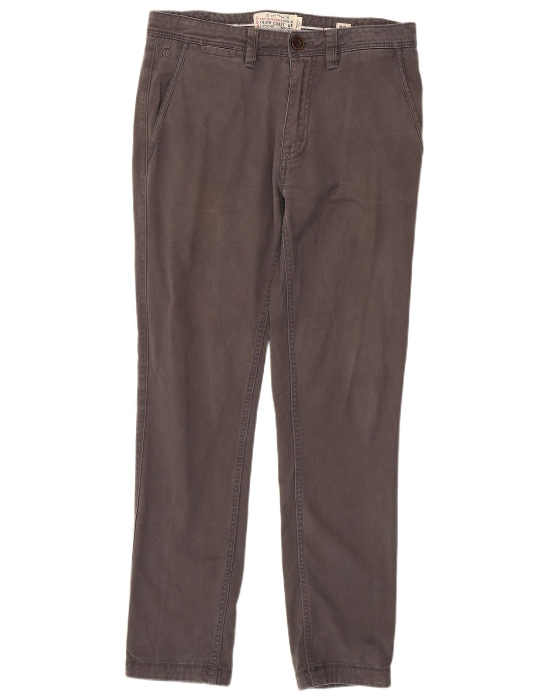 Męskie spodnie typu slim chino Fat Face W32 L31 Szara bawełna