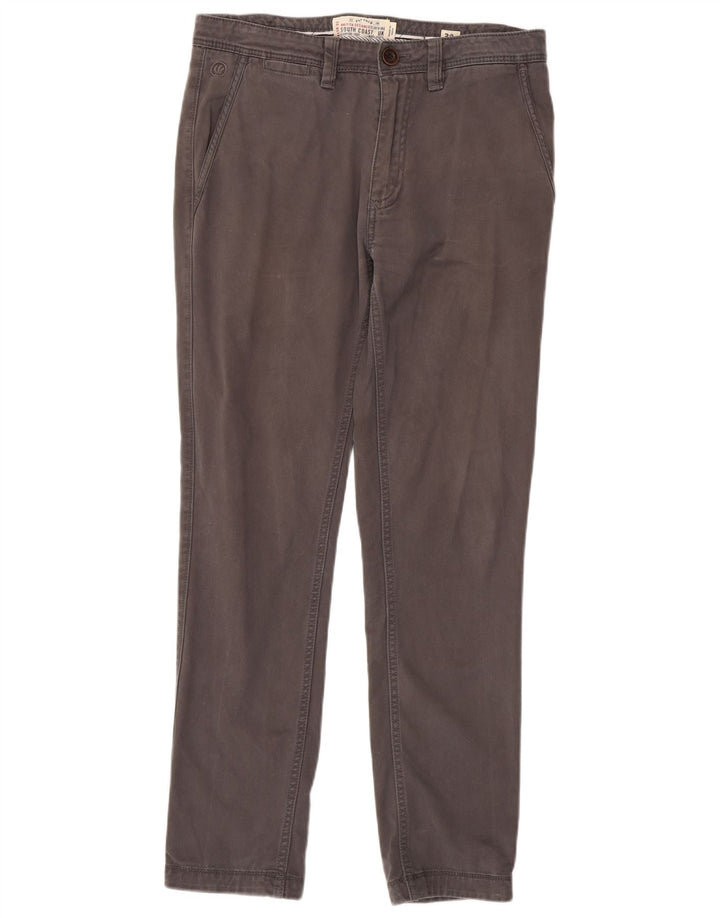 Męskie spodnie typu slim chino Fat Face W32 L31 Szara bawełna