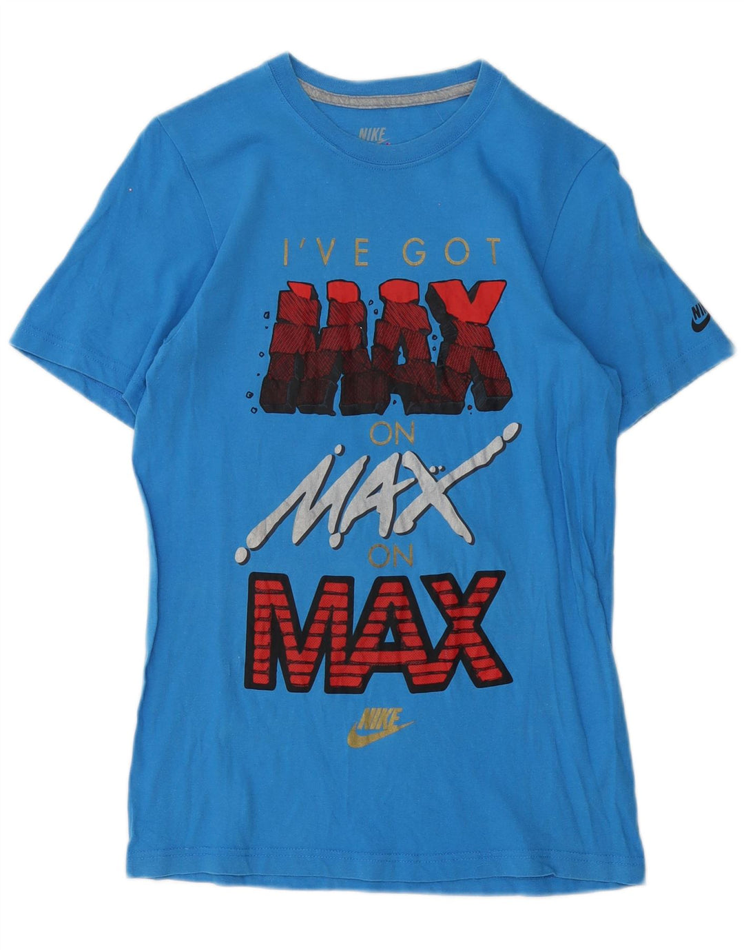 Męski T-shirt Nike Slim Fit z grafiką, średni niebieski, bawełniany