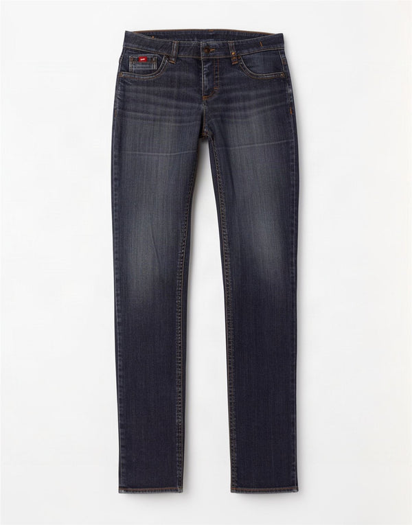 Jeansy damskie Slim Gas W28 L33 Granatowa bawełna