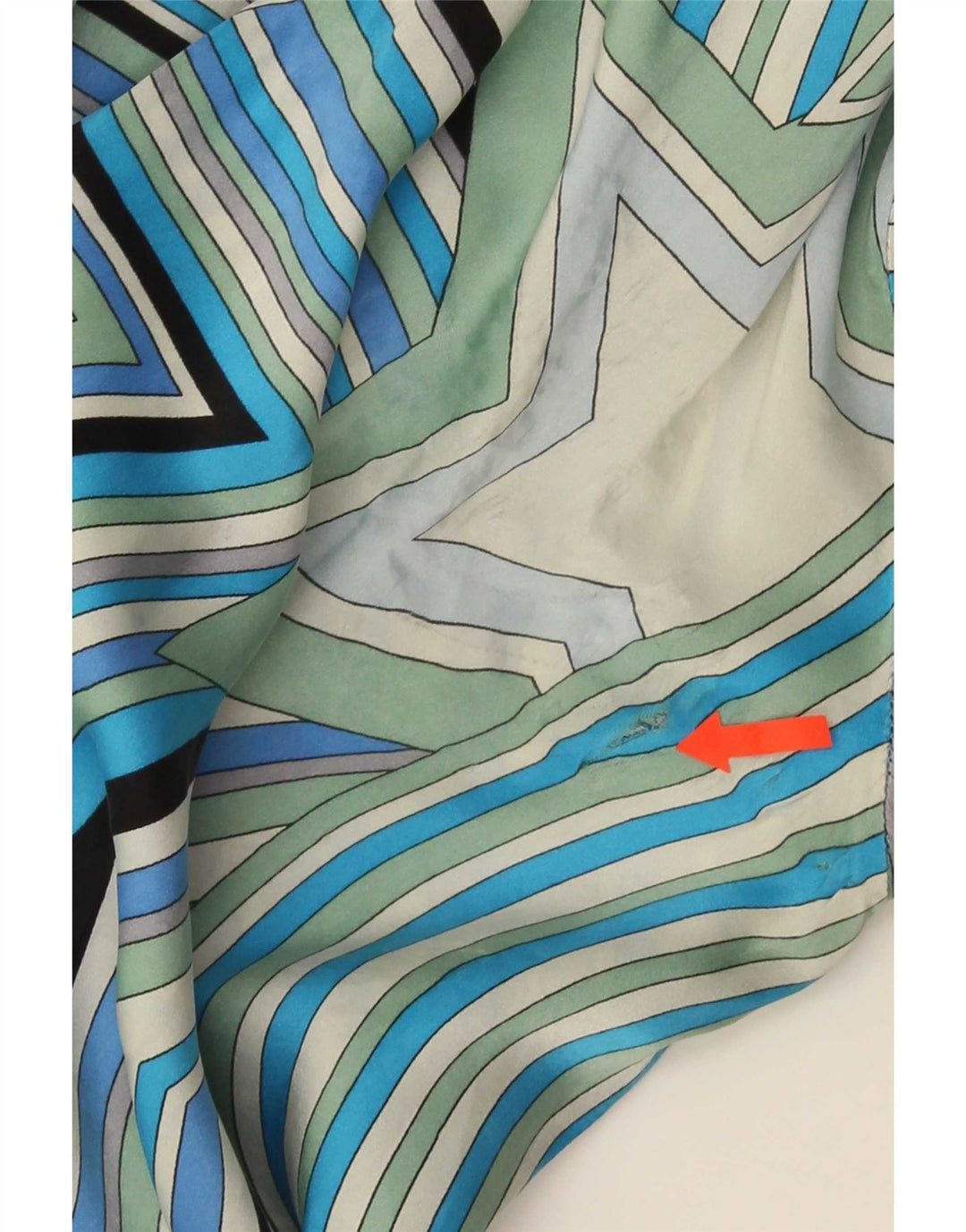 Koszula damska Vintage UK 20 2XL Niebieska geometryczna