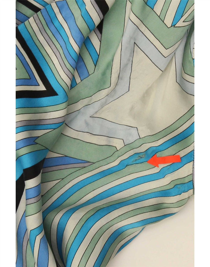 Koszula damska Vintage UK 20 2XL Niebieska geometryczna