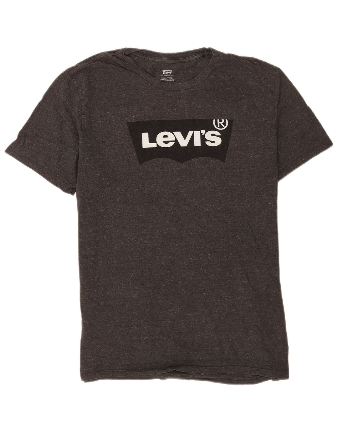 Męski T-shirt z grafiką Levi's, duży, szary, z bawełny w plamki