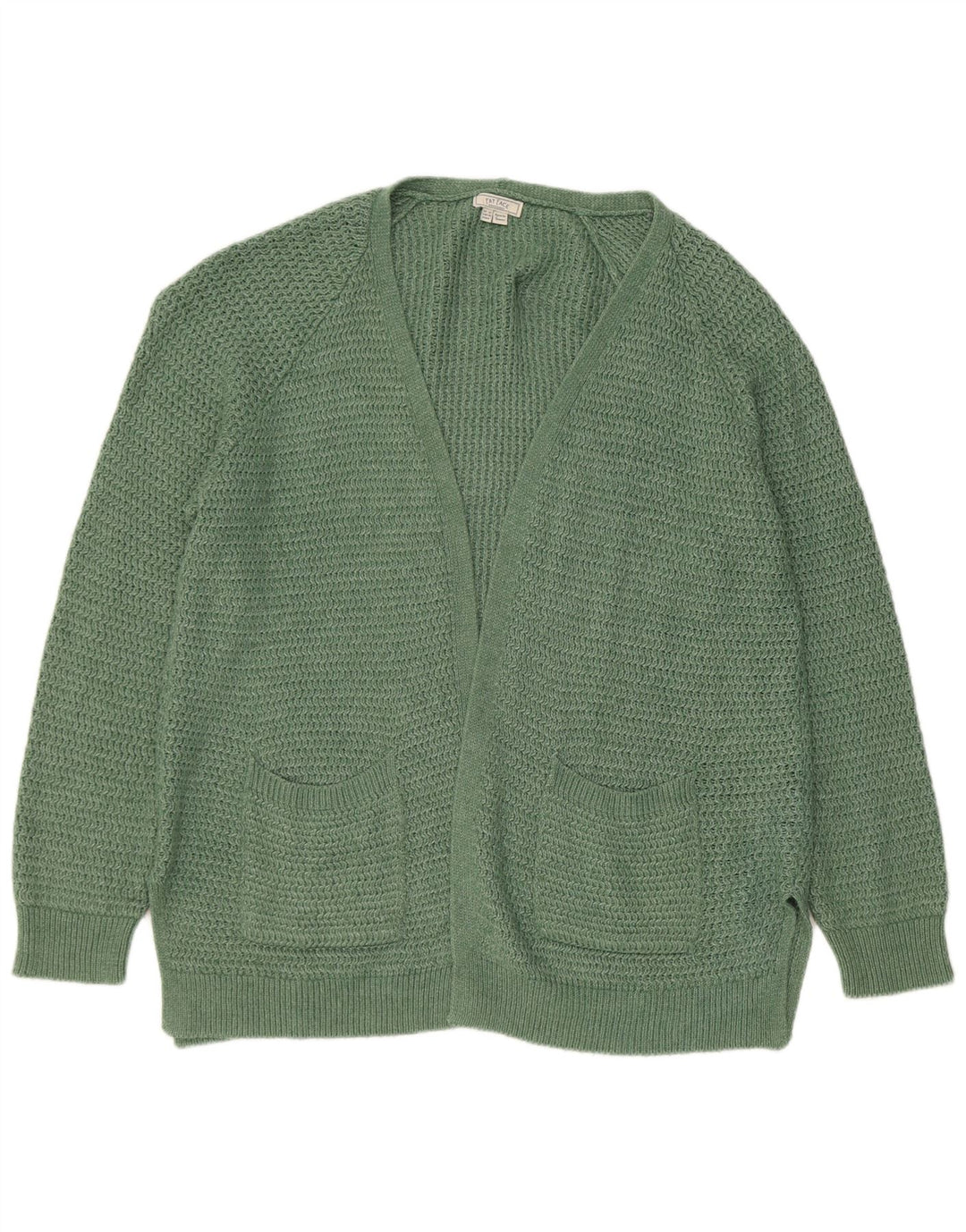 Sweter damski Fat Face z otwartym kardiganem UK 12, średni zielony akryl