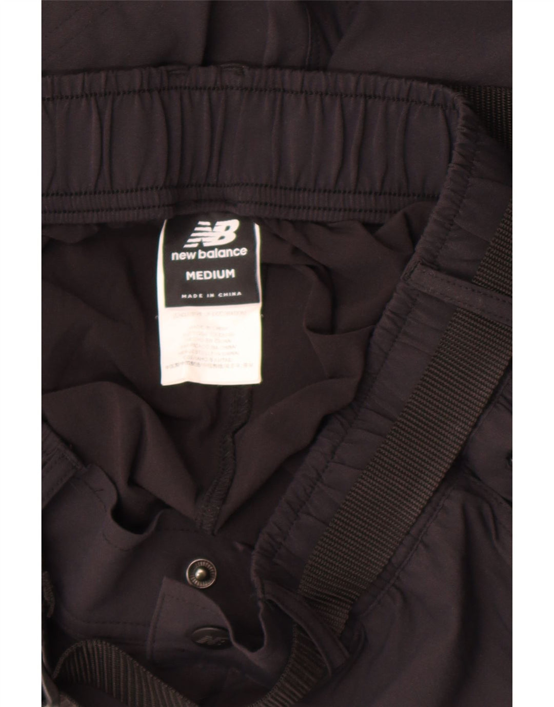 Męskie proste spodnie New Balance Medium W30 L30 Czarny nylon