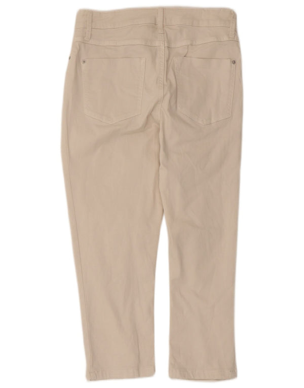 Marks & Spencer Damskie spodnie Capri UK 10 Small W28 L22 Off White