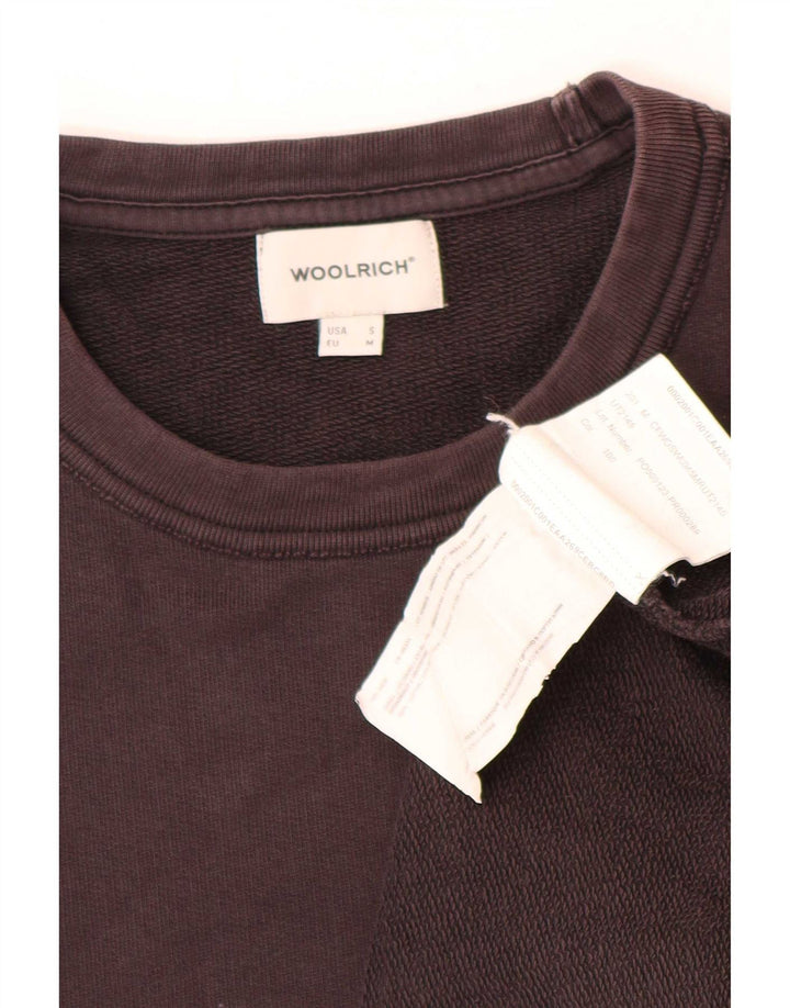 Woolrich Męski sweter o luźnym kroju, mały, brązowy, bawełniany