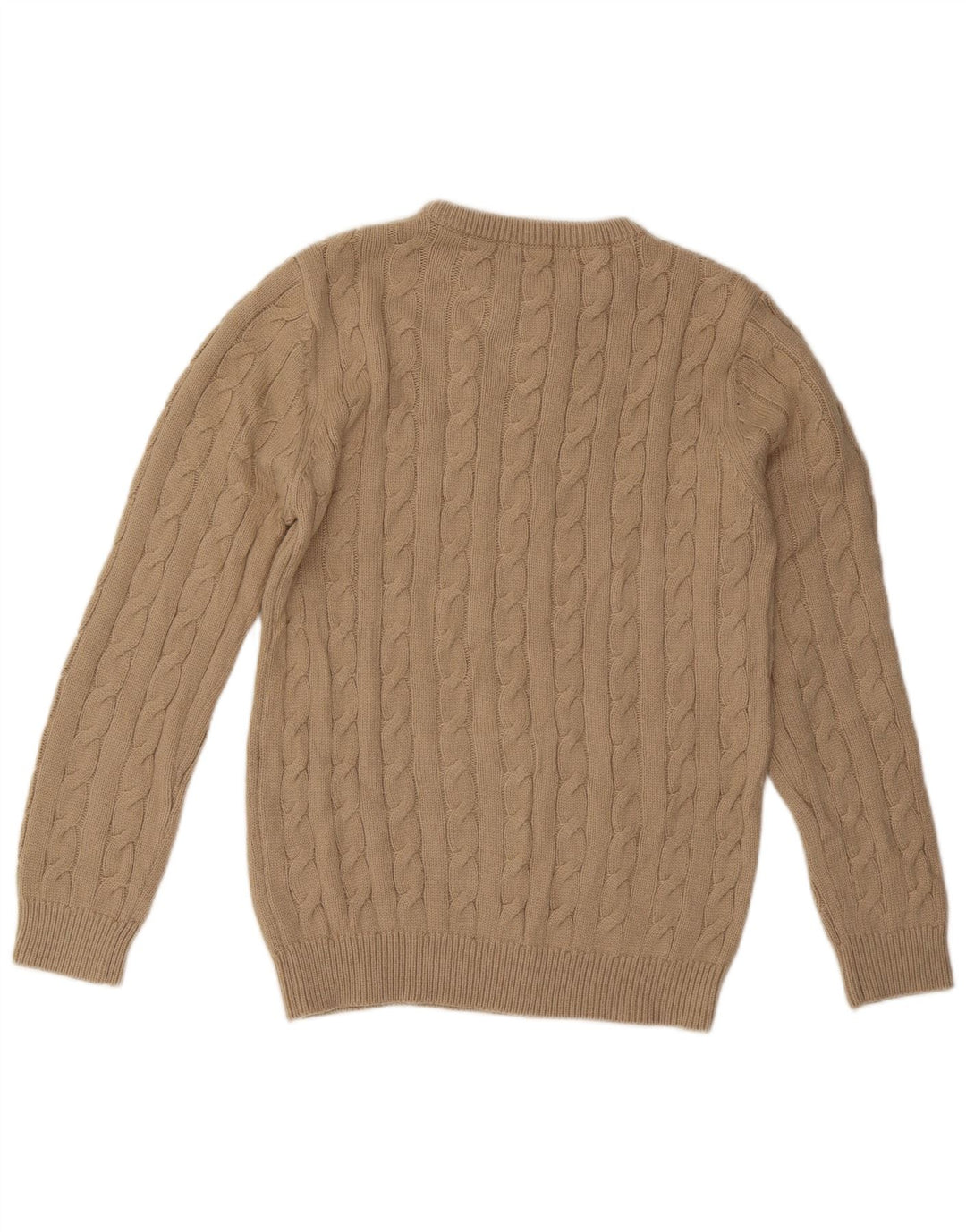 ENOS & CO Męski sweter z okrągłym dekoltem, średni beż, akryl