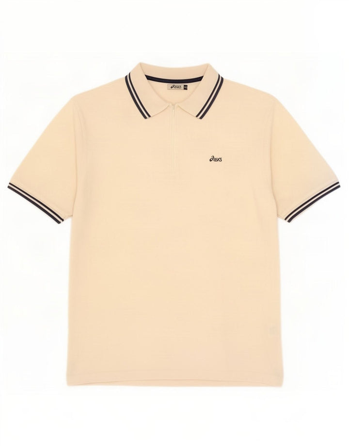 Męska koszulka polo Asics 2XL, beżowa, bawełniana