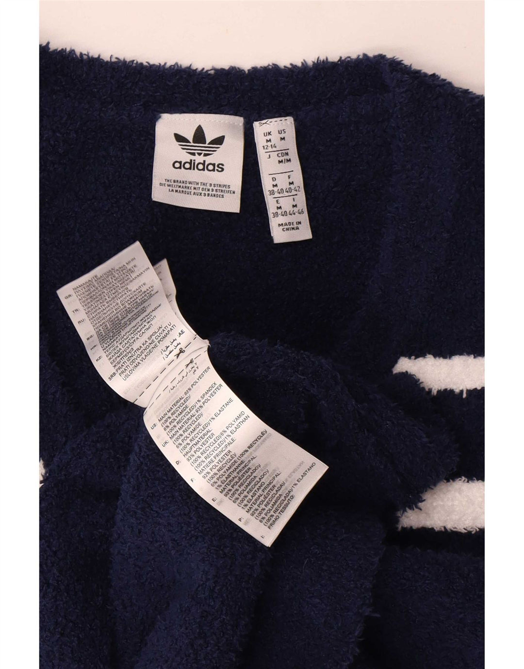 Damski podkoszulek Adidas z kamizelką UK 12, średni granatowy poliester w paski