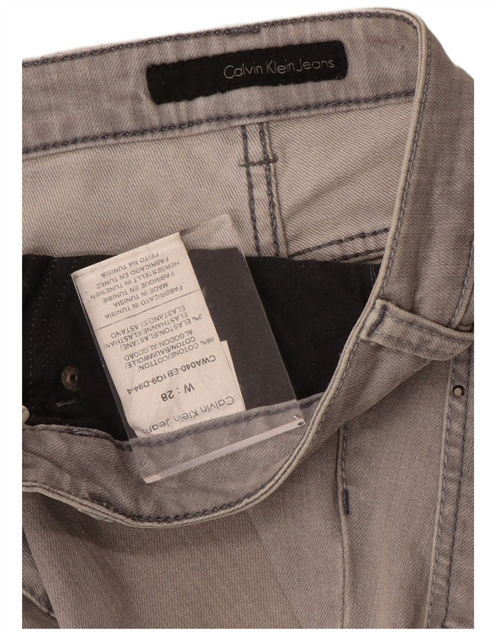 Damskie proste dżinsy CALVIN KLEIN W28 L33 Szara bawełna