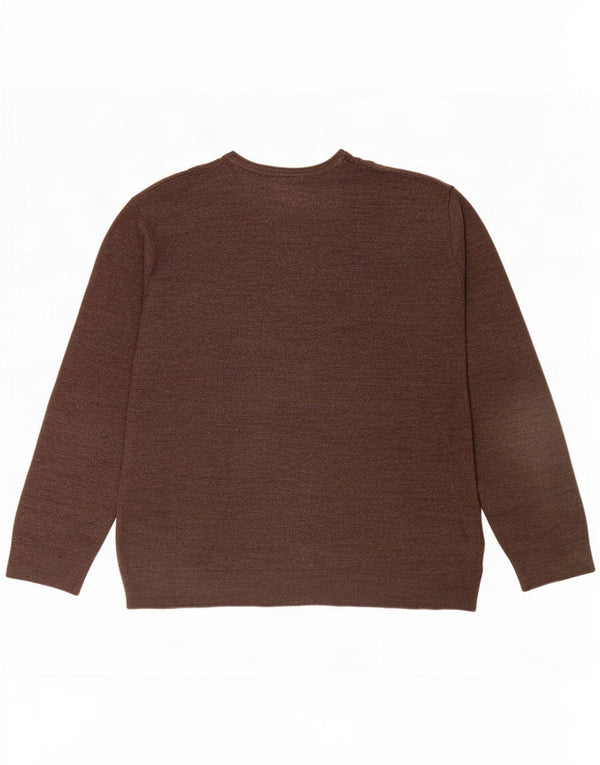 Marks & Spencer Męski sweter z okrągłym dekoltem 2XL Brązowy akryl
