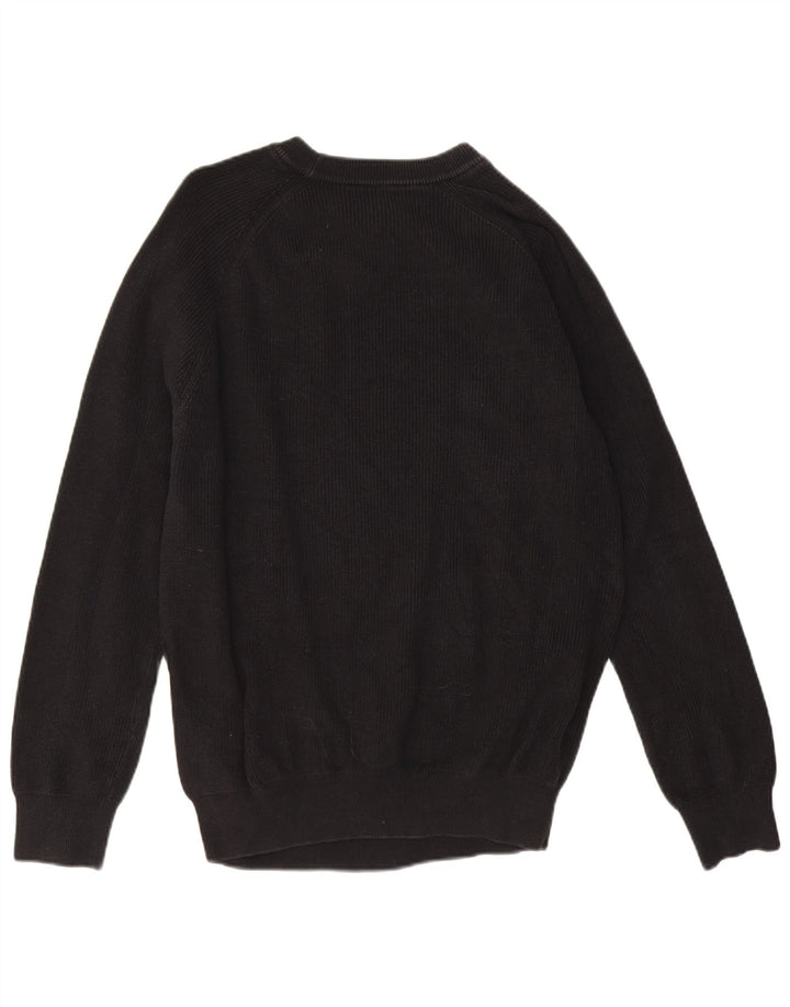 Zara Męski sweter z dekoltem w łódkę, duży, czarny, bawełniany