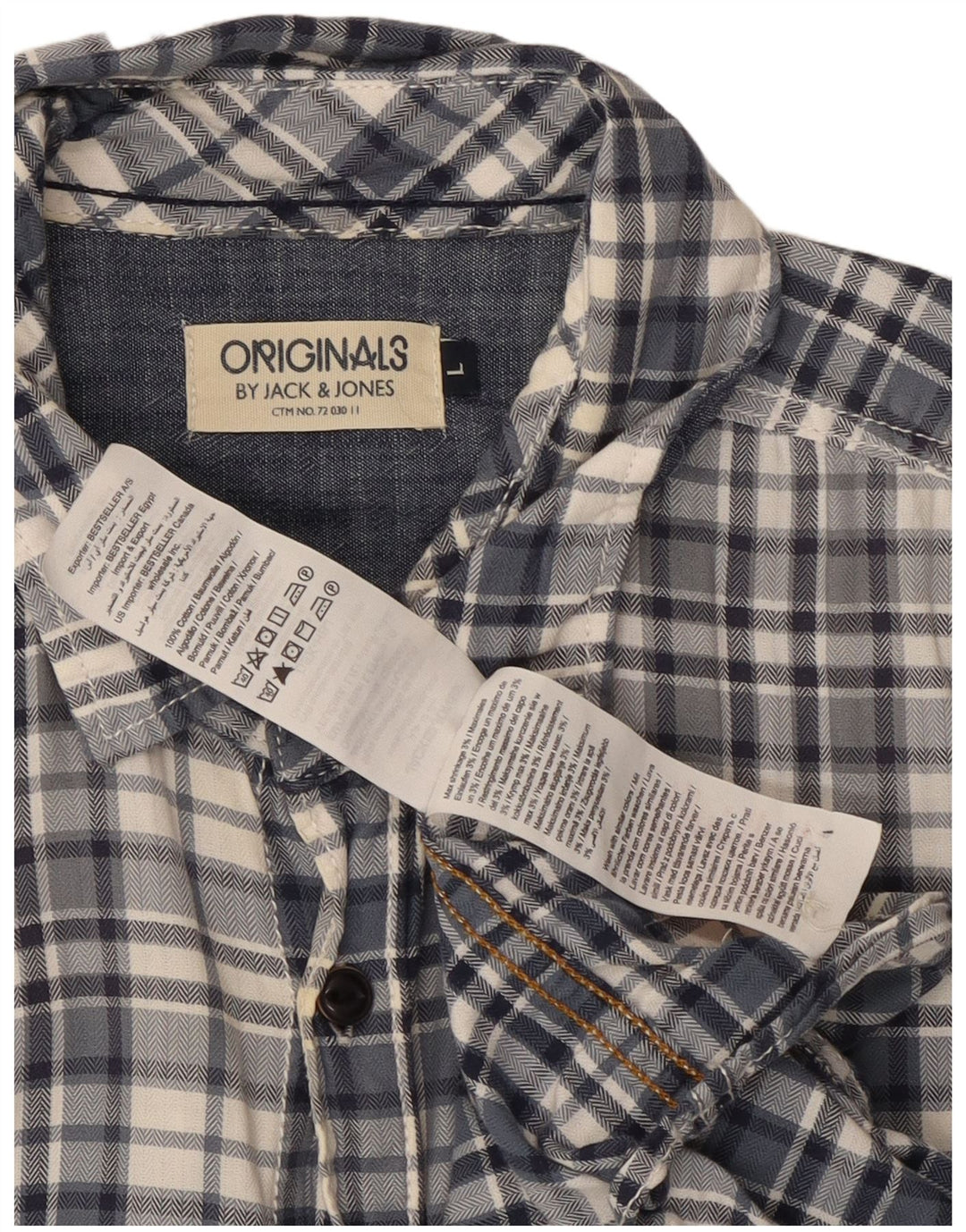 Koszula męska Jack & Jones, bawełniana, w dużą niebieską kratkę