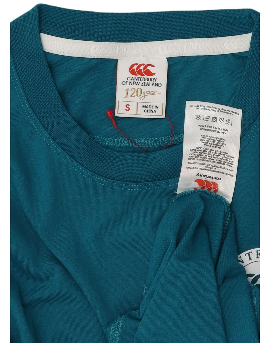 CANTERBURY Męski T-shirt Top Mały Niebieski Bawełniany