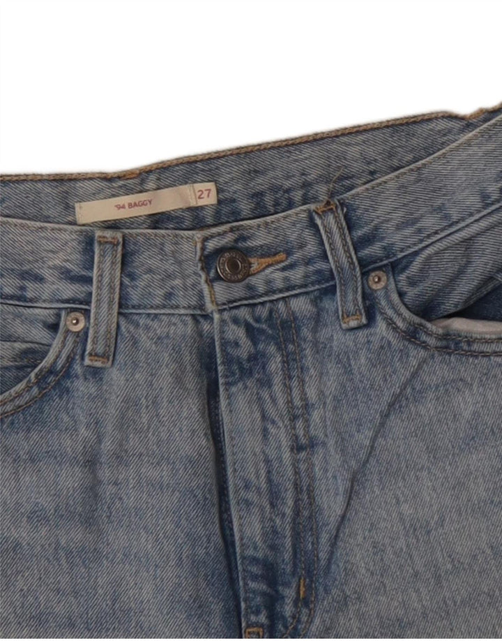 Damskie, luźne spodenki jeansowe LEVI'S W27, małe, niebieskie, bawełniane