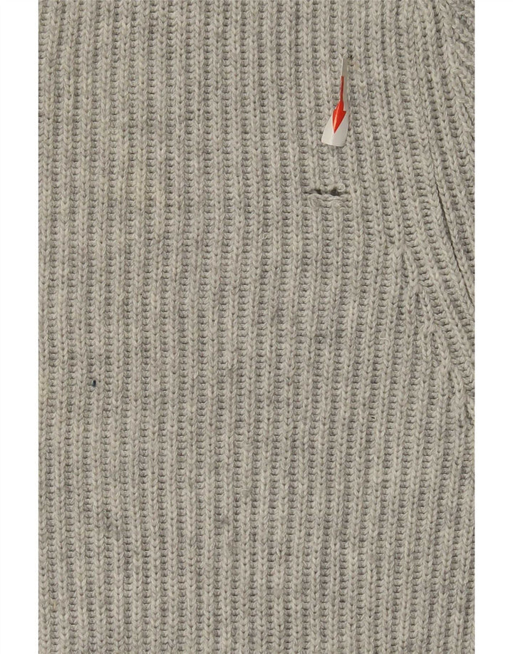 Męski sweter z okrągłym dekoltem Zara Średni szary poliester