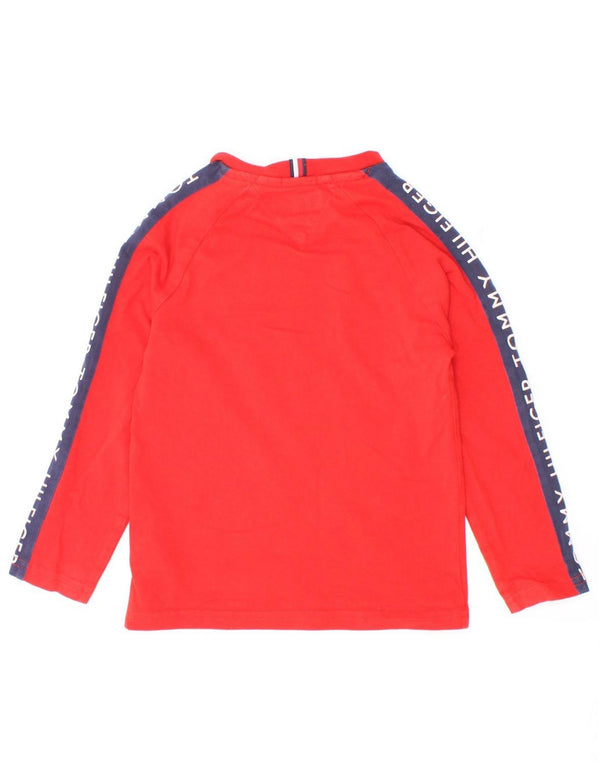 Top chłopięcy Tommy Hilfiger z długim rękawem z grafiką na 18-24 miesiące, czerwony