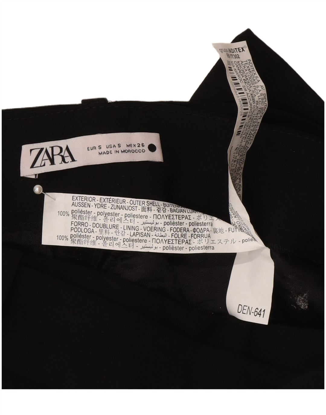 Damskie spodenki chino z wysokim stanem Zara, małe W26, czarny poliester