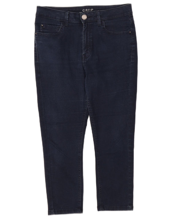 Marks & Spencer Damskie Jeansy Capri UK 10 Małe W27 L21 Granatowe Bawełniane