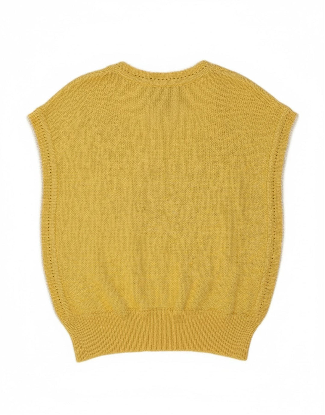 MACHO Womens Vest Tank Top EU 38 Medium Yellow Cotton