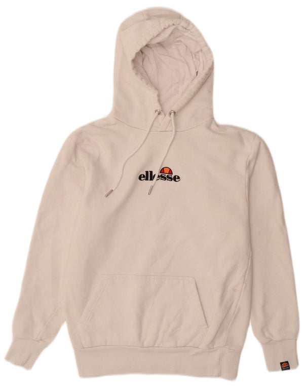 Męski sweter z kapturem i grafiką ELLESSE, mały, z białej bawełny